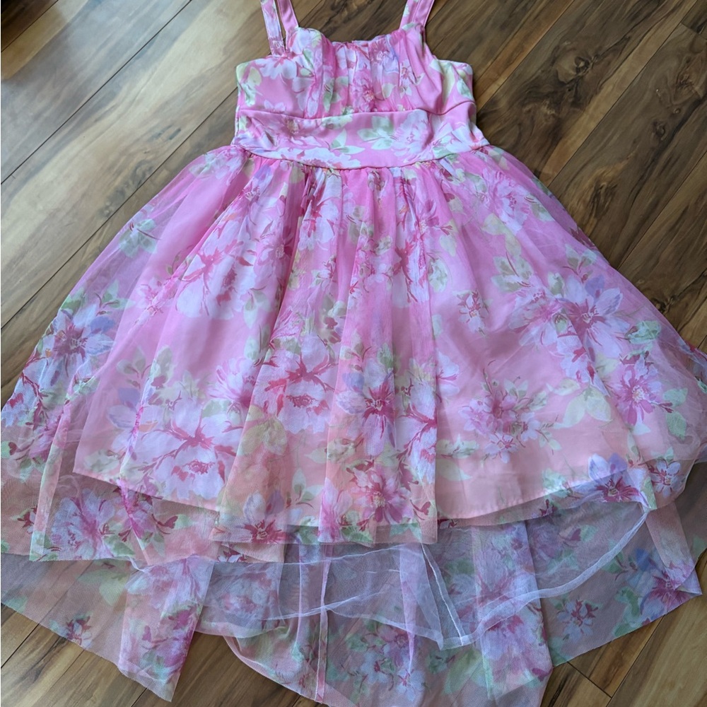 Pink Floral Sleeveless Dress